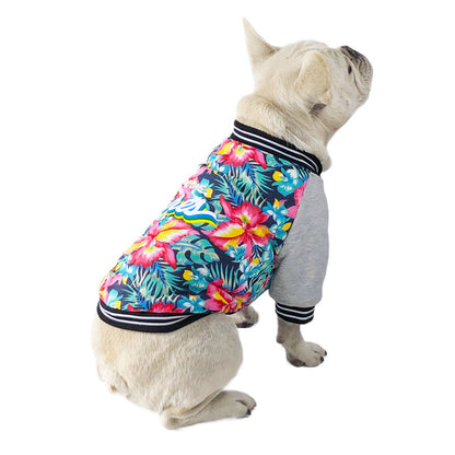 Soft Fleece Pet Dog Stretch Printed Jacket