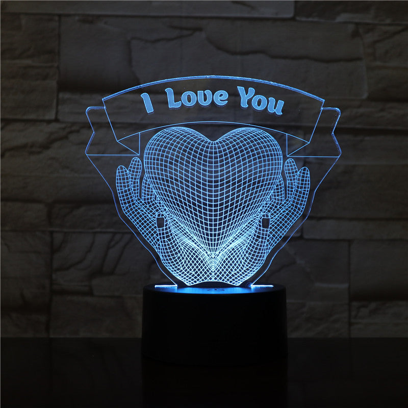 Hands Holding Love 3D Night Light - Valentine's Gift