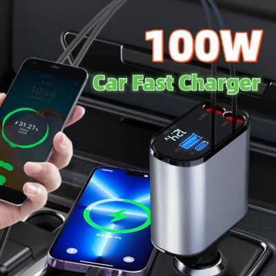 100W Super Fast Car Charger - Experience ultimate on-the-go power with this high-speed car charger