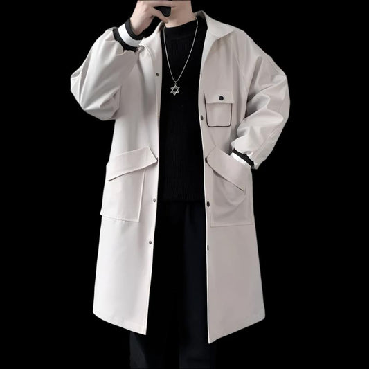 Men's Mid-length Temperament Over knee Overcoat