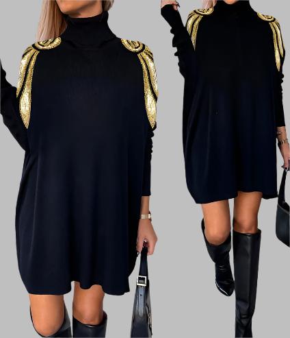 Women's Turtleneck Oversize Jumper Dress