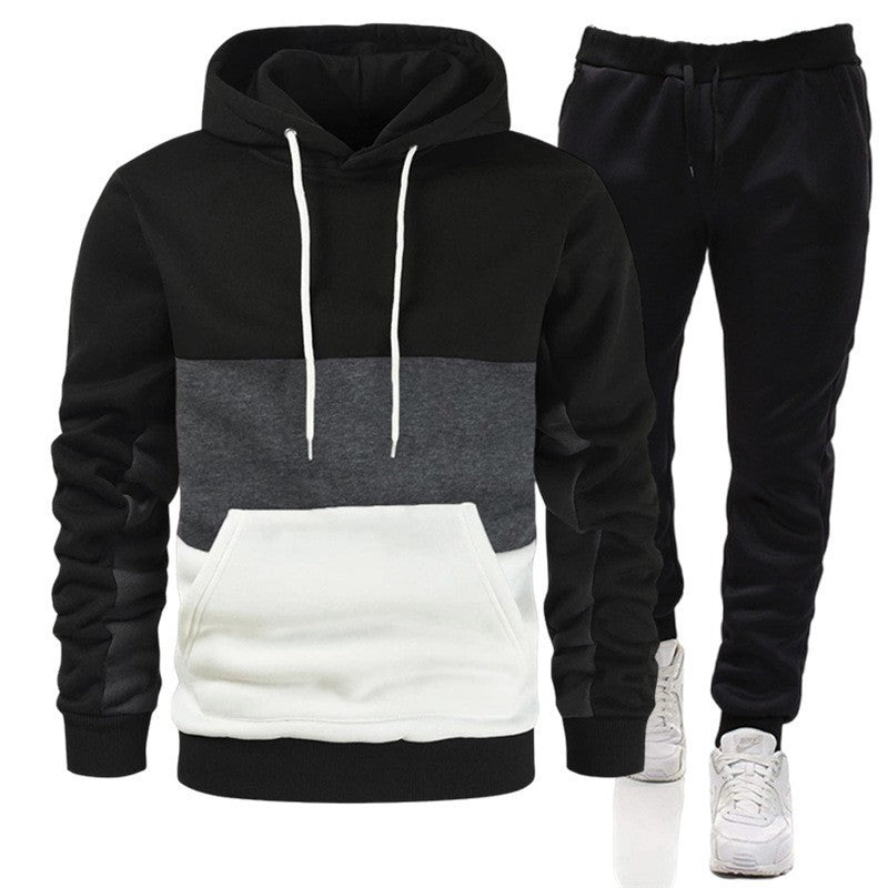 Color Block Hoodie Sportswear Suit