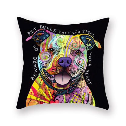 New Watercolor Pitbull Cushion Cover