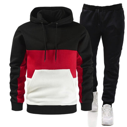 Color Block Hoodie Sportswear Suit