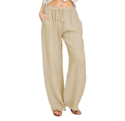 Comfy Women's Casual Cotton And Linen Loose Trousers