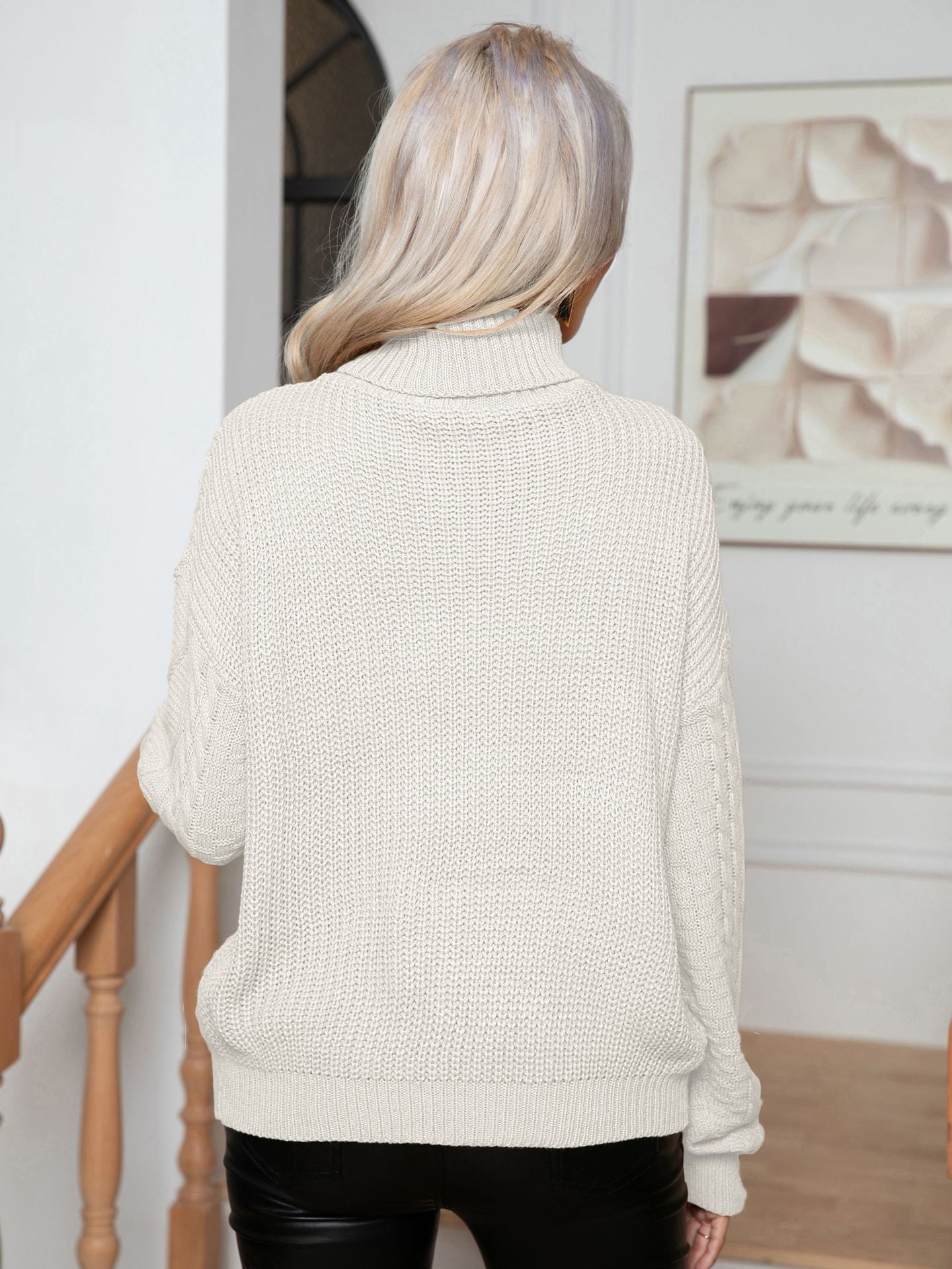 Cozy Style: Cable-Knit Turtleneck Sweater