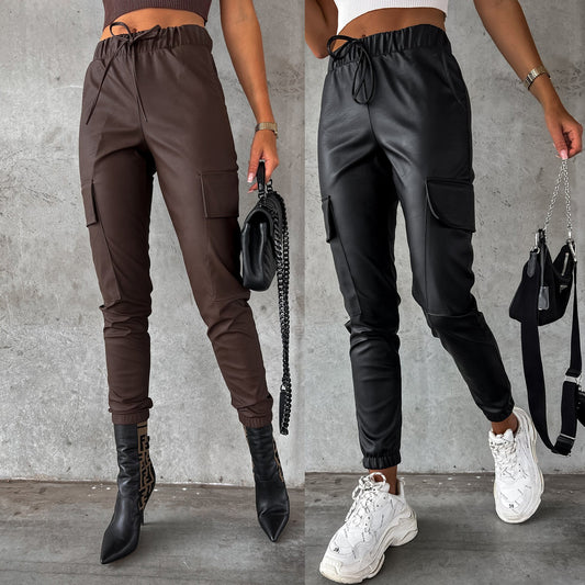 Street Tether Leather Pants: Cargo Style