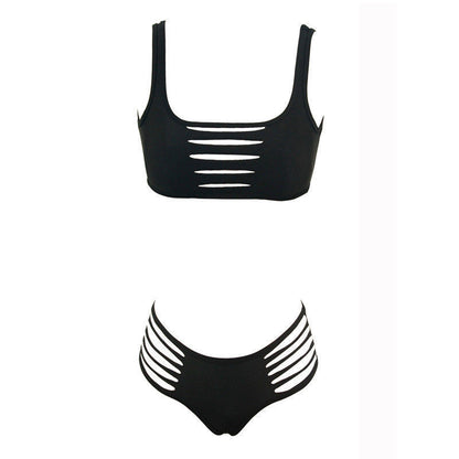 Black Cut Split Bikini: Stylish Swimwear