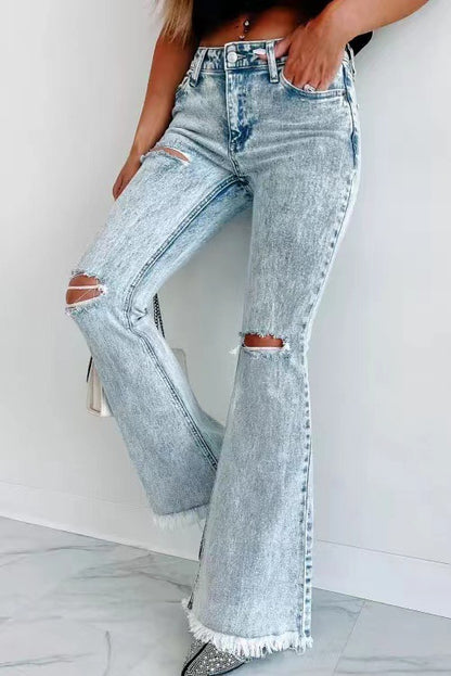 Ripped High Waist Jeans: Edgy Fashion