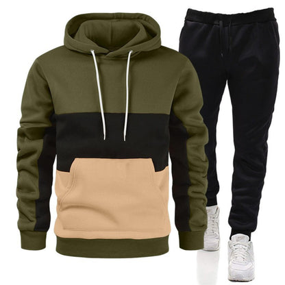 Color Block Hoodie Sportswear Suit