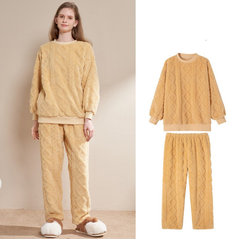 Winter Thickened Coral Fleece Loungewear Pyjamas