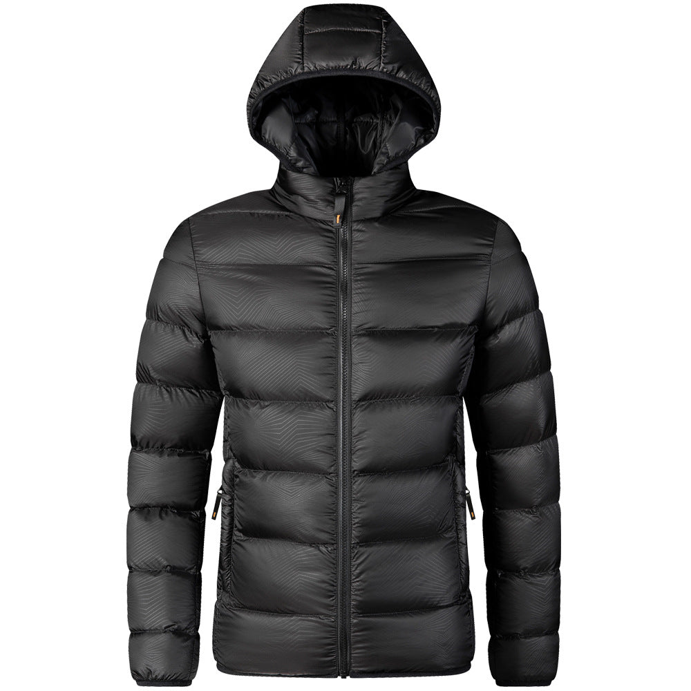 Black Men's Hooded Lightweight Padded Jacket