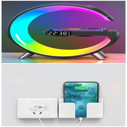 G-Shaped LED Lamp with Bluetooth Speaker & Wireless Charger