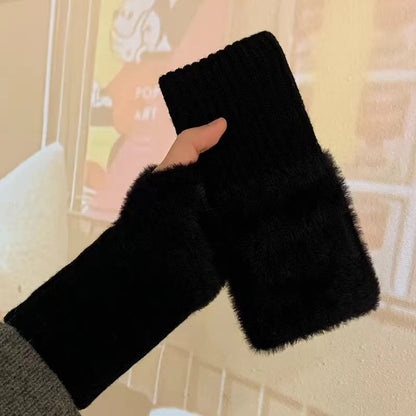 Women's Autumn & Winter Thermal Fingerless Knitted Gloves