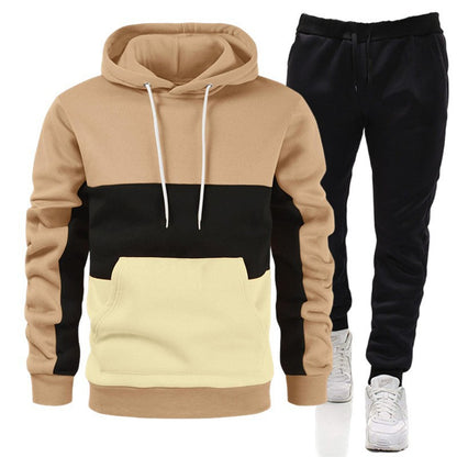 Color Block Hoodie Sportswear Suit