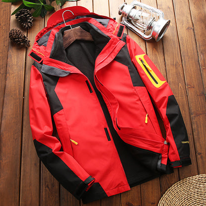 Three-in-one Outdoor Fleece Thickened Mountaineering Coat