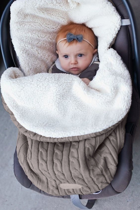 Baby Plain Thick Winter Stroller Sleeping Bag