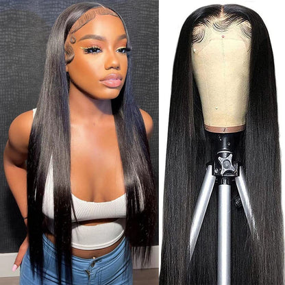 Hand Woven Long Straight Human Hair HD Lace Wig