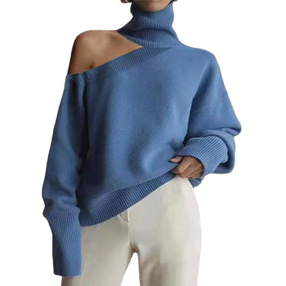 Ladies Turtleneck Off Shoulder Sweater Top