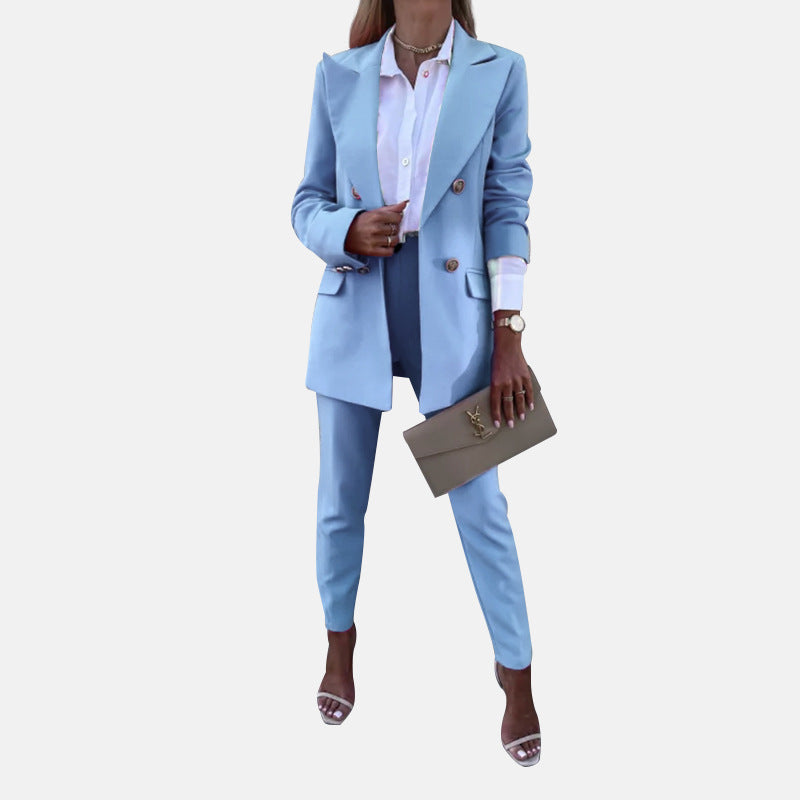 Blue Ladies Two Piece Suit