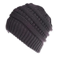 Stay Cozy in Style: Mixed Color Knitted Ponytail Hat Collection