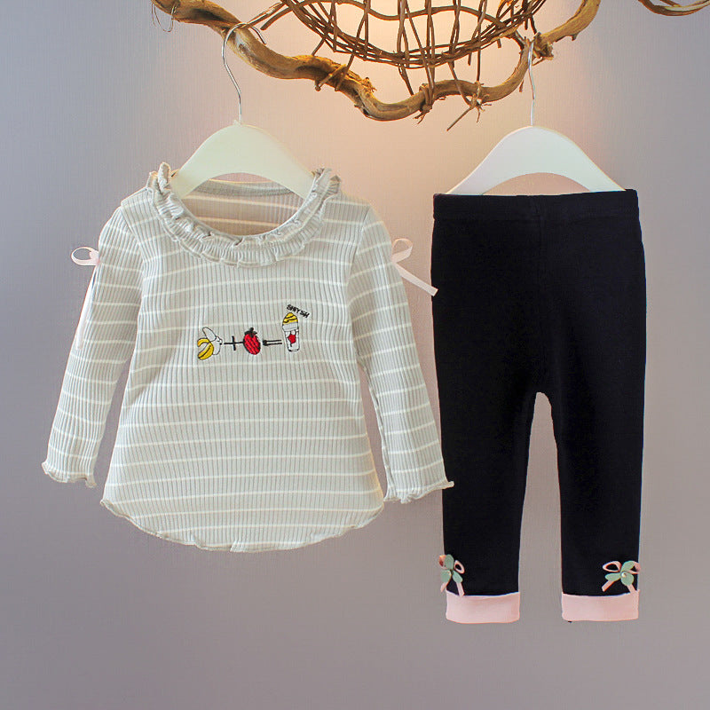 Cute Baby Girl Cartoon Three-piece Set