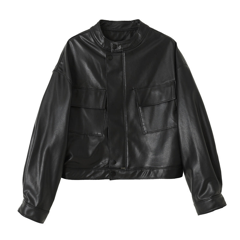 Edgy Chic: Waist Leather Jacket