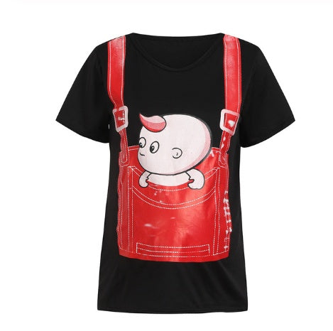 Cotton Cartoon Baby Printed Short Sleeve T-Shirt