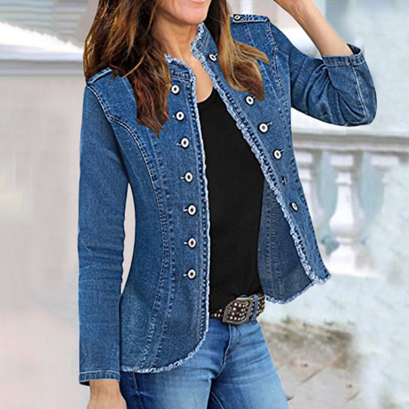 Casual Chic Single-Breasted Denim Coat