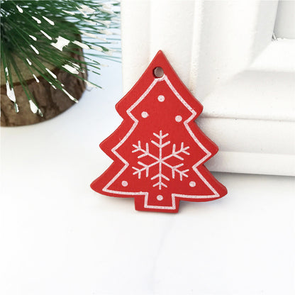 Festive Wooden Christmas Tree Pendants