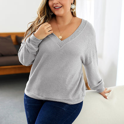 Stylish Comfort: Ladies Plus Size Autumn Knitted Top