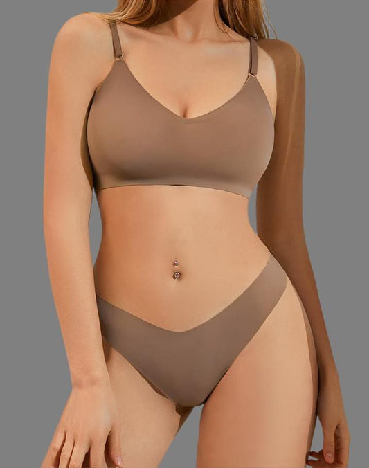 Perfect Comfort No Wire, Seamless Bra & Thong Set