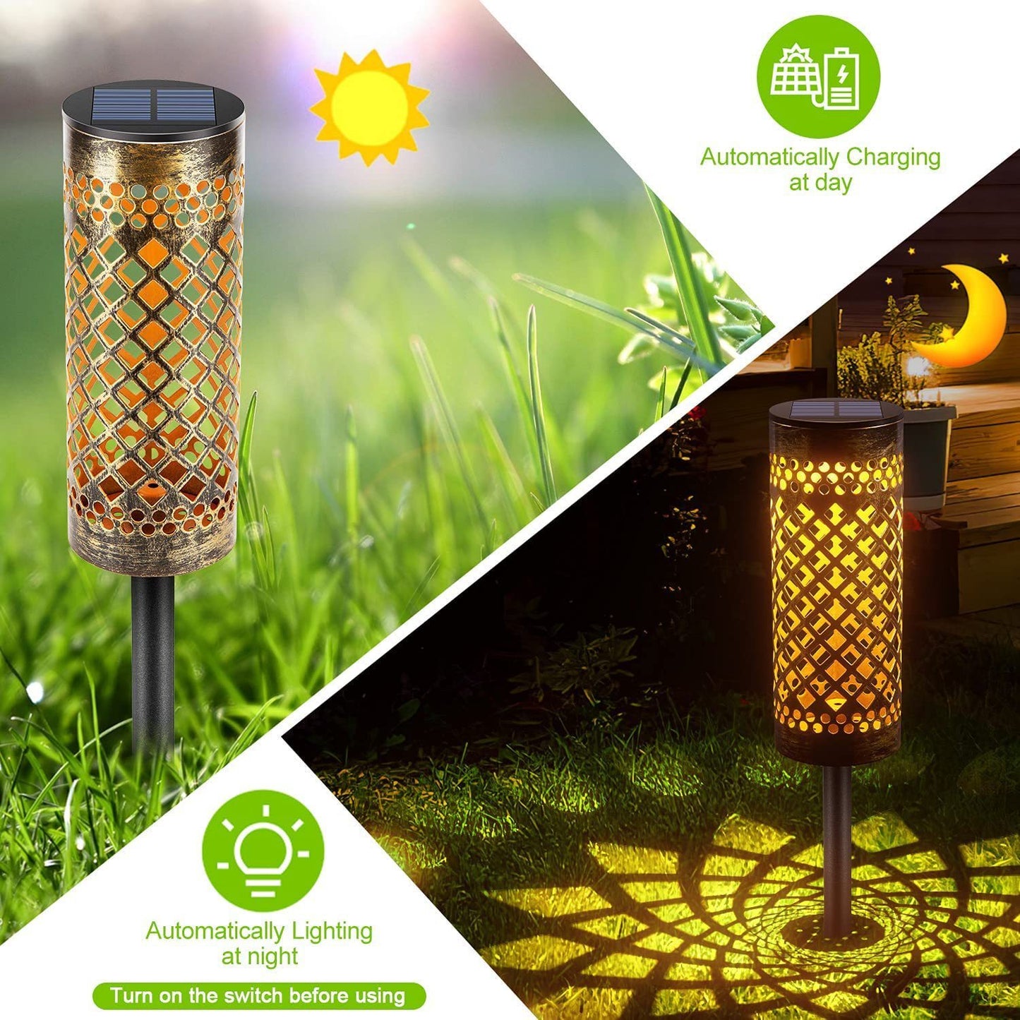 Metal Waterproof Solar-powered Lawn Lamps