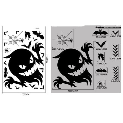 Witch Reaper Bat Skull Halloween Party Window Sticker Decor