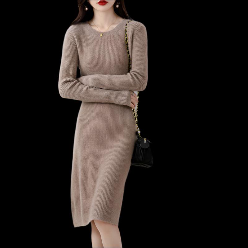 Dark camel Lush Cozy Chic Wool Sweater Dress