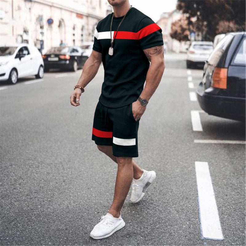 Men's Summer Short Sleeve Fitness Suit