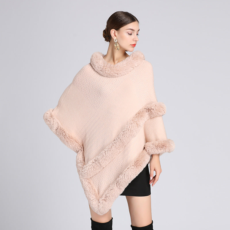 Imitation Rex Rabbit Fur Collar Shawl