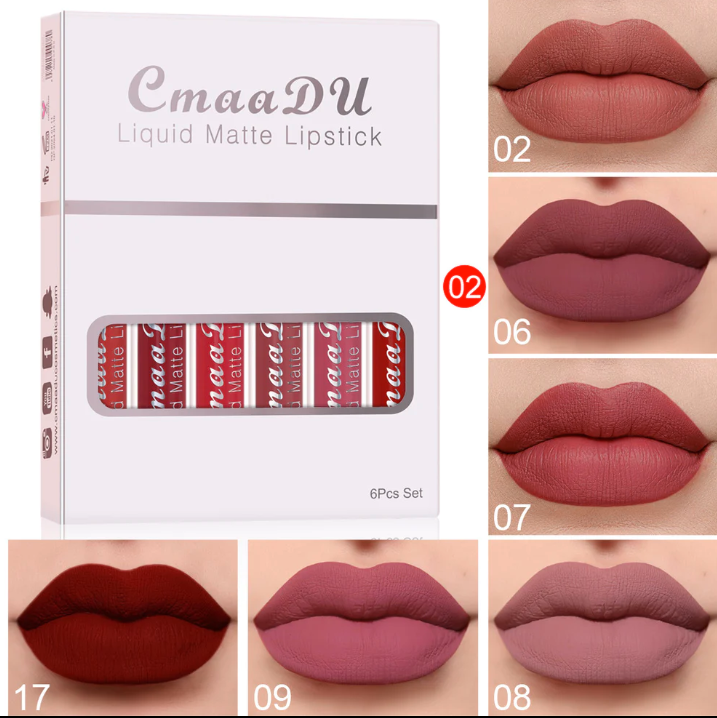 CmaaDu Matte Non-Stick Long-Lasting Lipstick