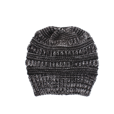 Stay Cozy in Style: Mixed Color Knitted Ponytail Hat Collection