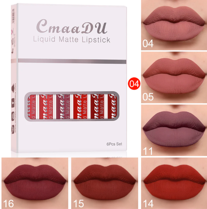 CmaaDu Matte Non-Stick Long-Lasting Lipstick