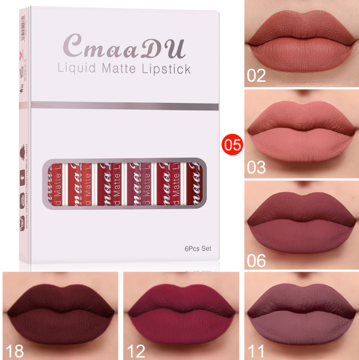 CmaaDu Matte Non-Stick Long-Lasting Lipstick