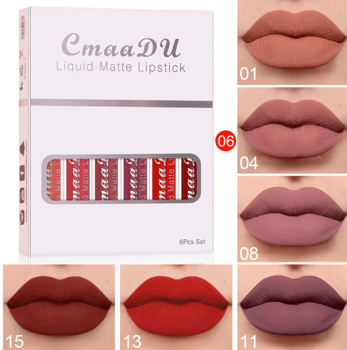 CmaaDu Matte Non-Stick Long-Lasting Lipstick