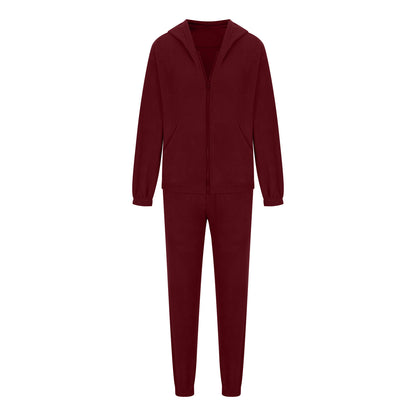 red Sports/Lounge Sweater Suit: Cozy Active Wear