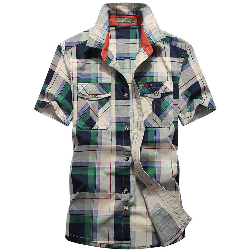 Men's Casual Check Cotton Shirt