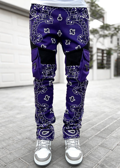 Multi-pocket Bandanna Style Trousers