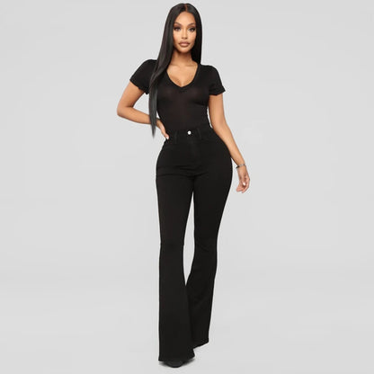 Black Ladies Classic High Waist Denim Pants