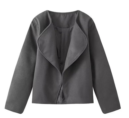 Ladies Grey  Short Woolen Coat: Timeless Elegance