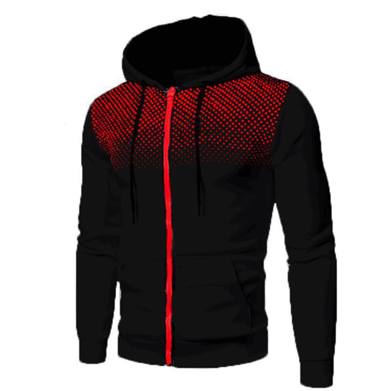 Black Sports Fitness Zip-up Hoodie