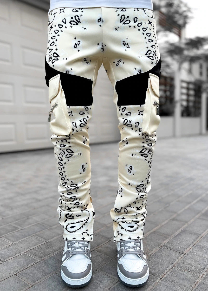 Multi-pocket Bandanna Style Trousers