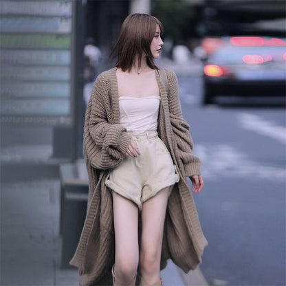 Cozy Elegance: Women's Knitted Long Sweater Cardigan